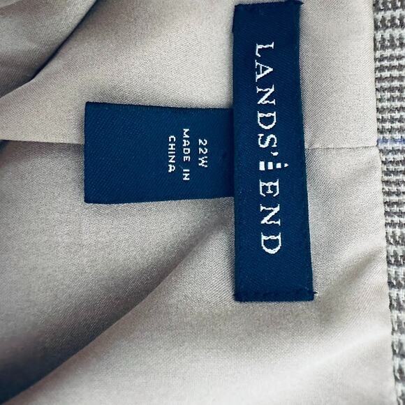 Lands End Beige Plaid Women Wool Cashmere Blazer Jacket 22W Preppy Twee Academic - Picture 6 of 8